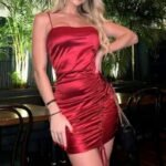 Ruby minivestido corto fruncido mujer | Satinado y elegante