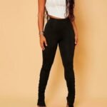 Leggings cintura elástica mujer fruncidos | Largos y ajustados