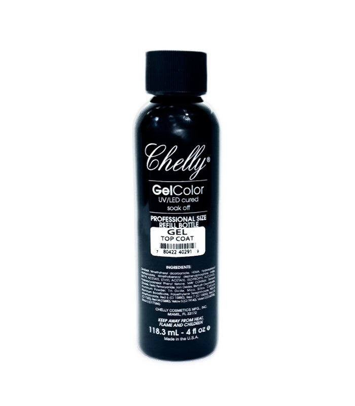 Chelly GelColor Top Coat – Gel Sellador (UV/LED) Refill Profesional 4 oz / 118.3 mL - Image 1