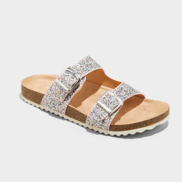 Sandalias infantiles Cat & Jack Drew brillantes con doble hebilla