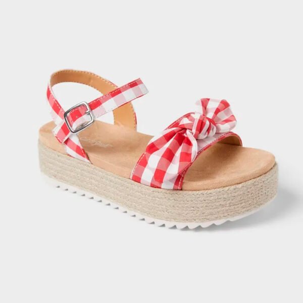 Sandalias infantiles Cat & Jack Daphne rojas con plataforma y lazo