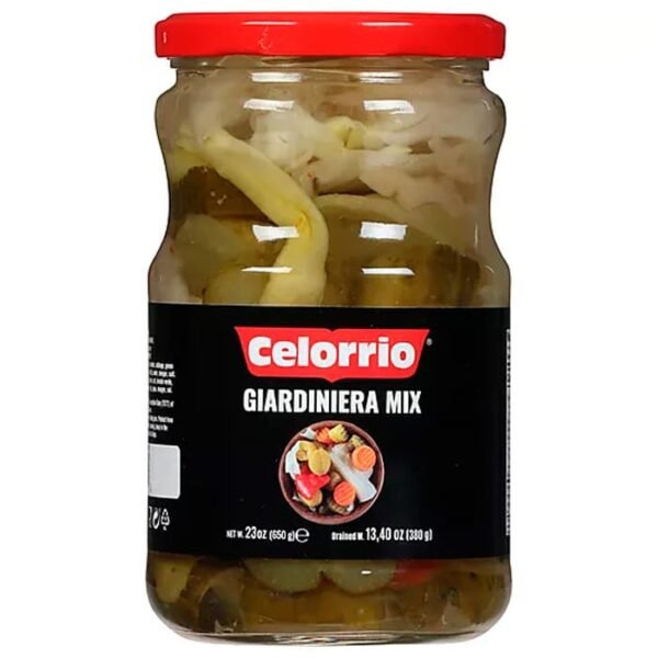 giardiniera mix Celorrio vegetales encurtidos frasco 23 oz