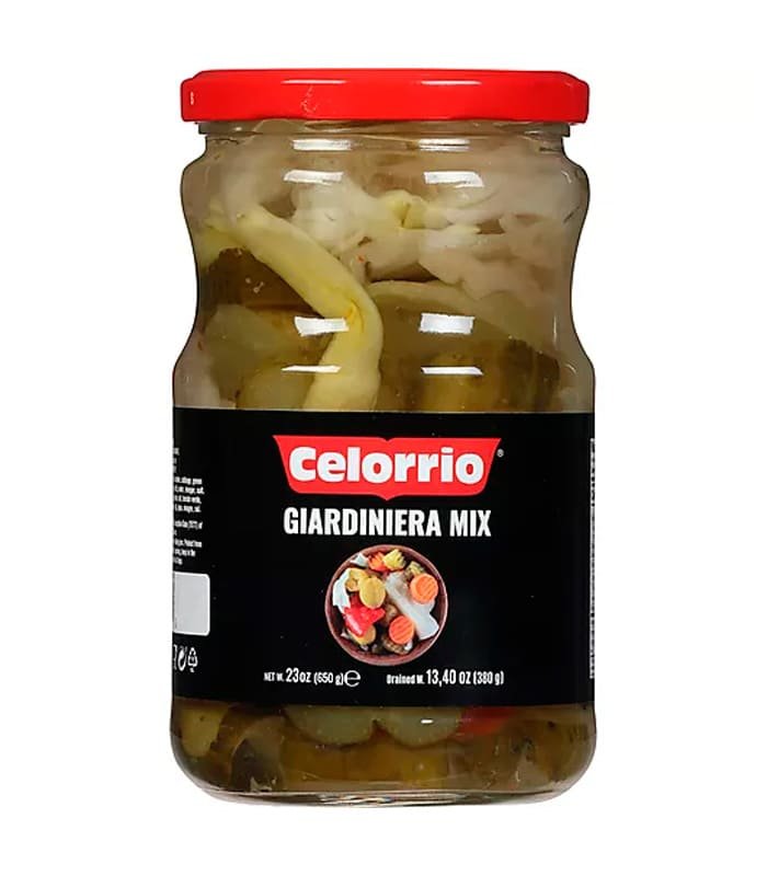 giardiniera mix Celorrio vegetales encurtidos frasco 23 oz