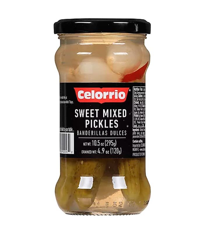 pickles mix dulce Celorrio encurtidos frasco 10.5 oz