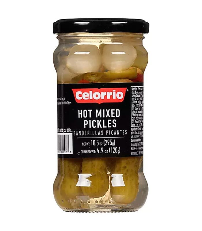 pickles mix picante Celorrio encurtidos frasco 10.5 oz