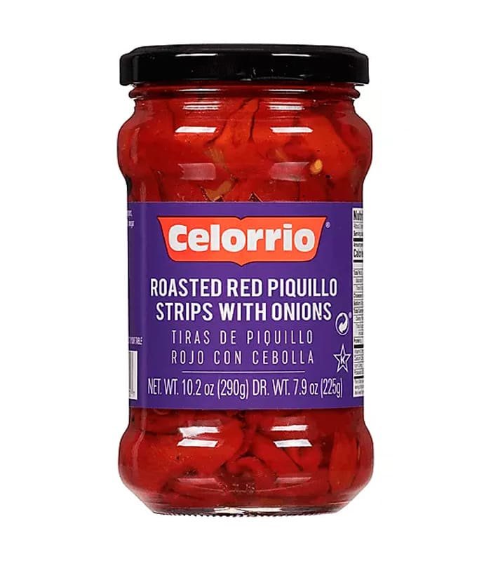 pimientos piquillo asados en tiras Celorrio frasco 10.2 oz