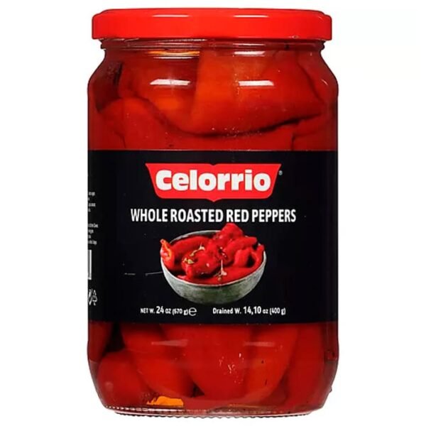 pimientos rojos asados enteros Celorrio frasco 24 oz