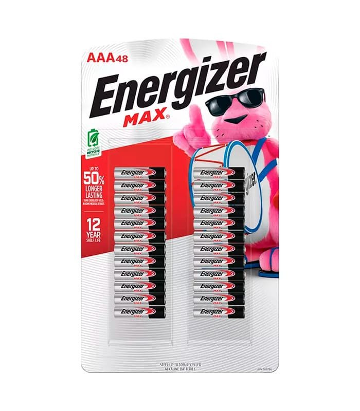 baterías AAA Energizer MAX 48 pack alcalinas