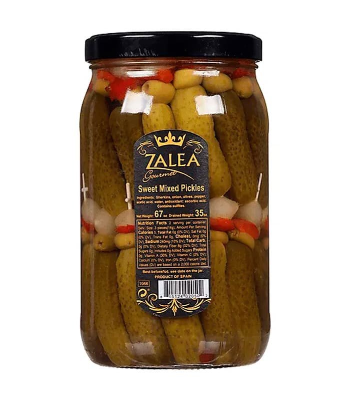 pickles mix dulce Zalea Gourmet encurtidos frasco 67 oz