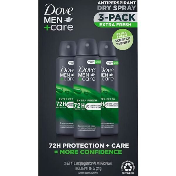dove men care desodorante spray extra fresh pack 3