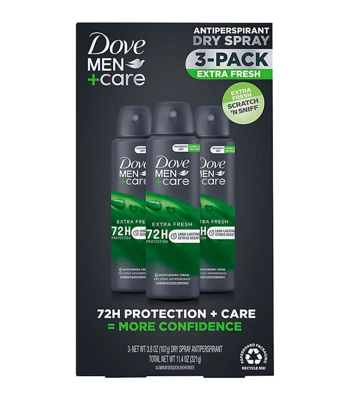dove men care desodorante spray extra fresh pack 3