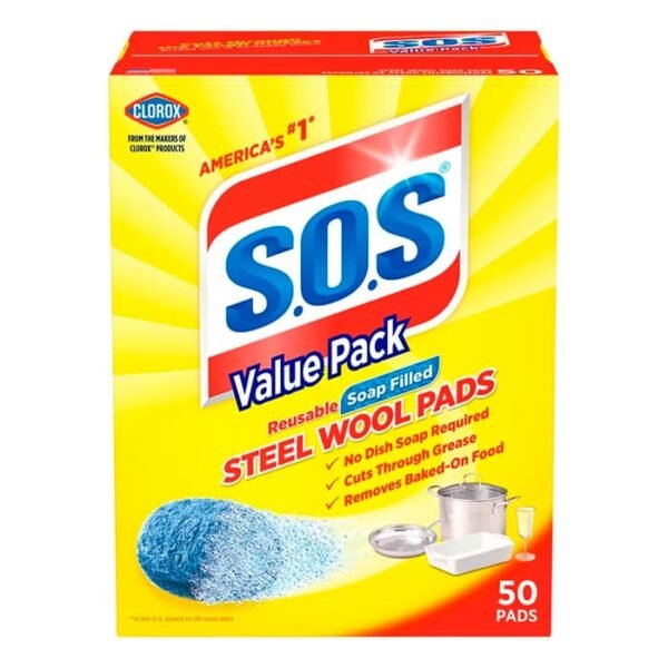 almohadillas S.O.S lana de acero con jabón