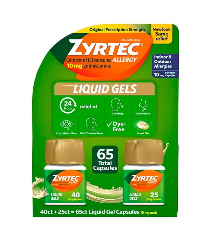 zyrtec 10 mg 65 capsulas alergia