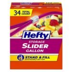 Bolsas Hefty Deslizantes de Almacenamiento de un Galón, 34 uni