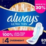 Always Ultra Thin Toallas Sanitarias con Alas para Mujeres, Tamaño 4, 40 unidades.