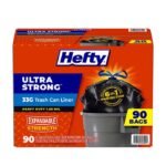 Forros para botes de basura grandes y ultrafuertes Hefty de 33 gal, 90 uni