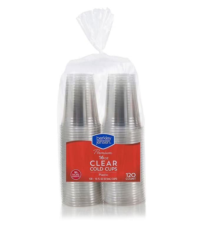 vasos plasticos berkley jensen Vasos Plástico Transparente de 16 oz, 120 uni - Image 1