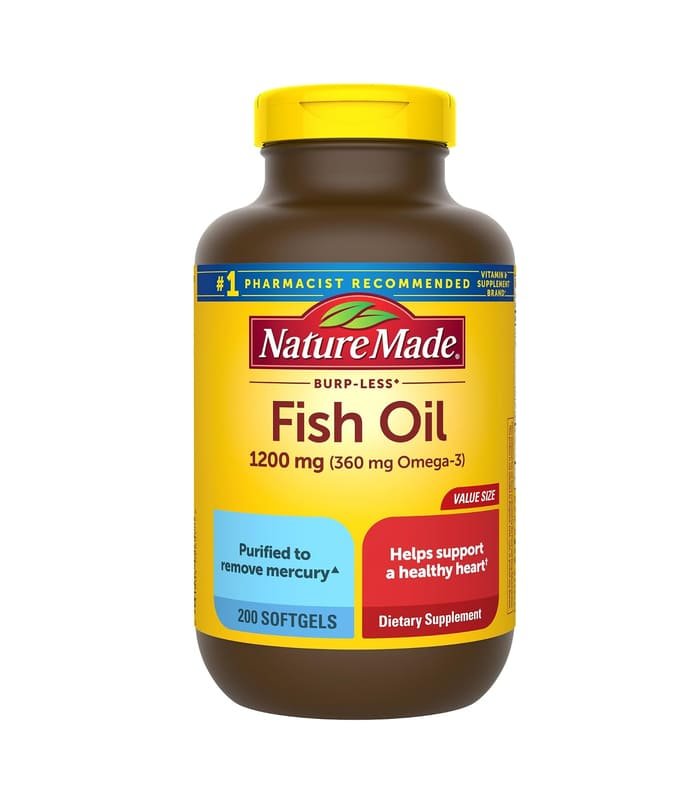 aceite de pescado Cápsulas blandas de aceite de pescado Nature Made de 1200 mg, 200 uni - Image 1