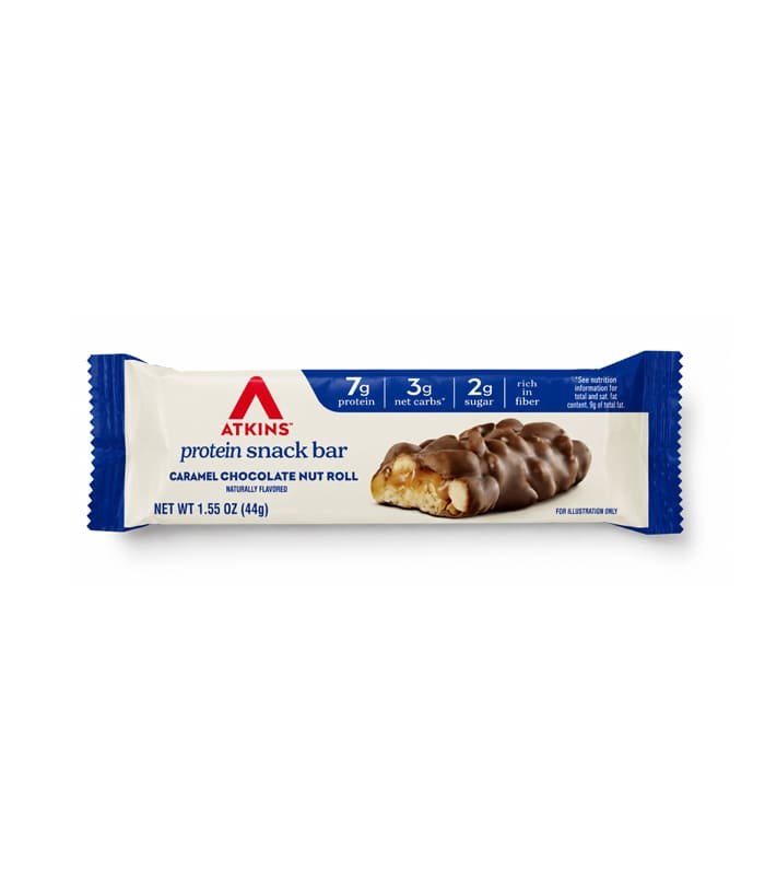 Atkins Barras de snack Atkins de caramelo, chocolate y nueces, 7 g de proteína - Image 1