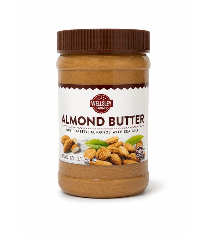 Mantequilla de almendra Crema de almendras con sal marina Wellsley Farms, 27 oz - Image 1