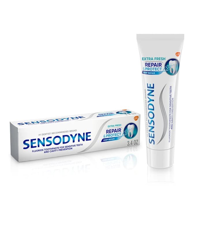 sensodyne repair Sensodyne Pasta Dental Reparar y Proteger para Dientes Sensibles, Extra Fresca, 3.4 oz - Image 1
