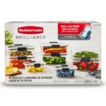 Juego de 16 recipientes de plástico para alimentos Rubbermaid Brilliance StainShield