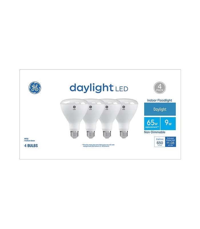 daylight 4 uni Bombillas LED GE BR30 de 65 W para interiores, 4 uni - Imagen 1