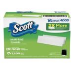 Toallas de papel Scott de plegado múltiple, 16 paquetes
