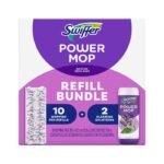 Paquete de repuestos Swiffer PowerMop para múltiples superficies, 10 almohadillas de limpieza y 2 soluciones limpiadoras para pisos
