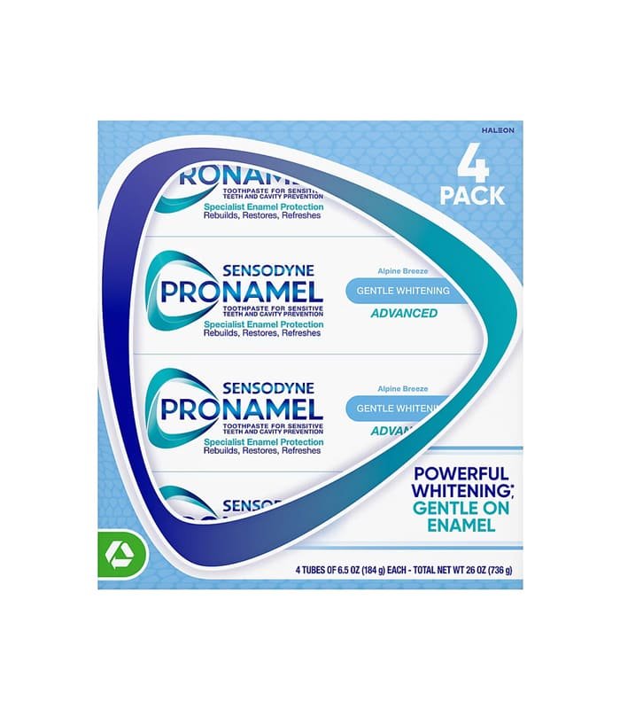 Caja de pasta de dientes pronamel Pasta de dientes Sensodyne Pronamel Gentle Whitening Advanced de 6.5 oz, 4 uni - Imagen 1