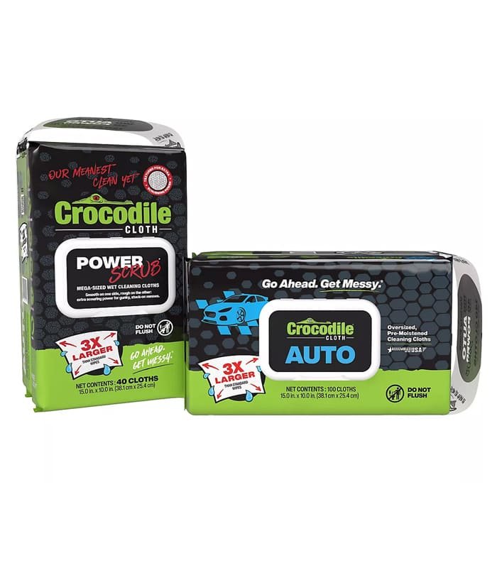 Crocodile Cloth Paquete variado Crocodile Cloth: 100 toallitas para automóviles + 40 toallitas PowerSCRUB - Imagen 1