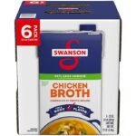 Caldo de pollo Swanson bajo en sodio, 33 % menos sodio, sin gluten, envases de cartón de 32 oz, 6 uni