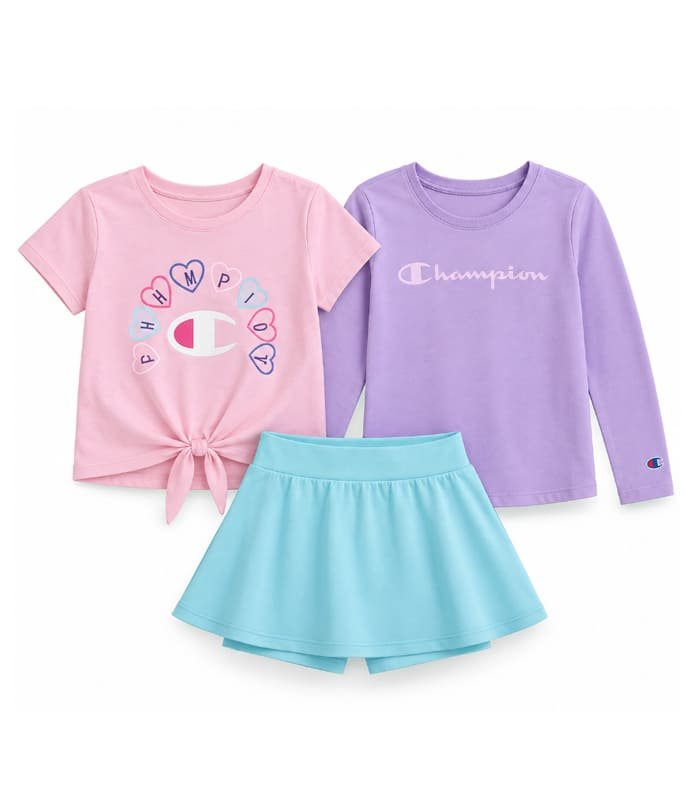 conjunto de nina champion Conjunto Champion de 3 piezas color lila pastel, Talla 6 - Imagen 1