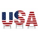 Letrero de jardín de USA tipo estaca con la bandera