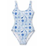 Traje de baño de una pieza con espalda escotada para mujer